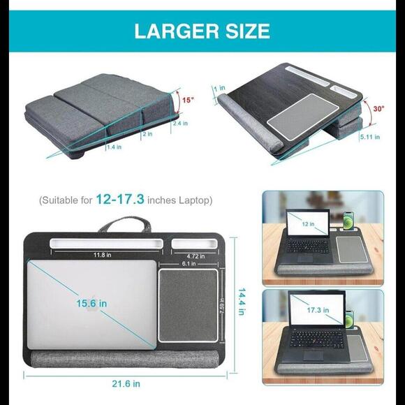 Freequeen Computer Laptop Lap Desk with Cushion And Mouse Pad. - Picture 12 of 15